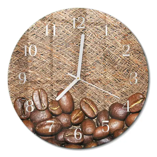 Rotondo orologio in vetro decorativo Chicchi di caffè