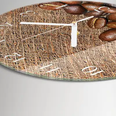 Rotondo orologio in vetro decorativo Chicchi di caffè