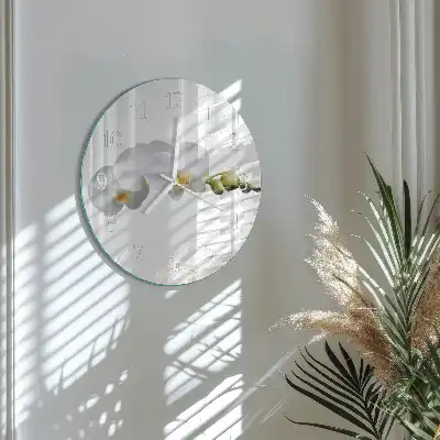Orologio rotondo in vetro Orchidea