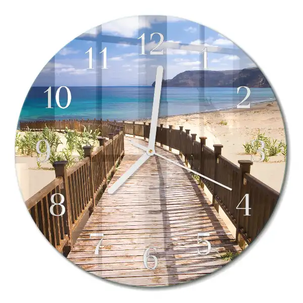 Rotondo orologio in vetro decorativo Spiaggia mare