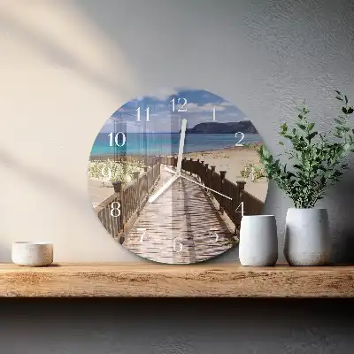 Rotondo orologio in vetro decorativo Spiaggia mare