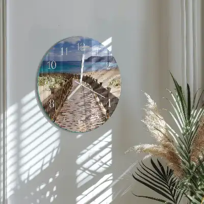 Rotondo orologio in vetro decorativo Spiaggia mare