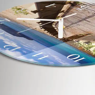 Rotondo orologio in vetro decorativo Spiaggia mare