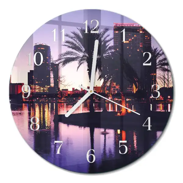 Rotondo orologio in vetro decorativo Palme in Florida