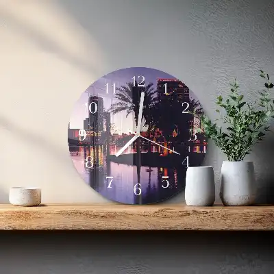 Rotondo orologio in vetro decorativo Palme in Florida