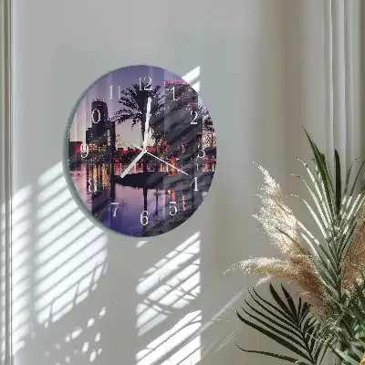 Rotondo orologio in vetro decorativo Palme in Florida
