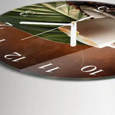 Orologio rotondo in vetro Una tazza di caffè