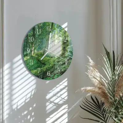 Orologio rotondo in vetro Muschio di foresta