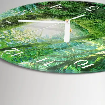 Orologio rotondo in vetro Muschio di foresta