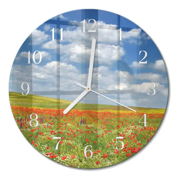 Orologio decorativo rotondo Campo di papaveri