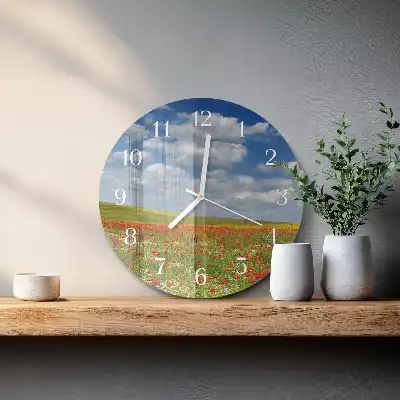 Orologio decorativo rotondo Campo di papaveri