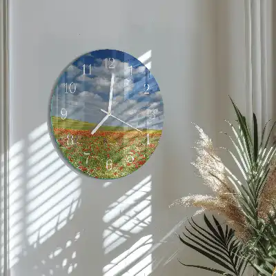 Orologio decorativo rotondo Campo di papaveri
