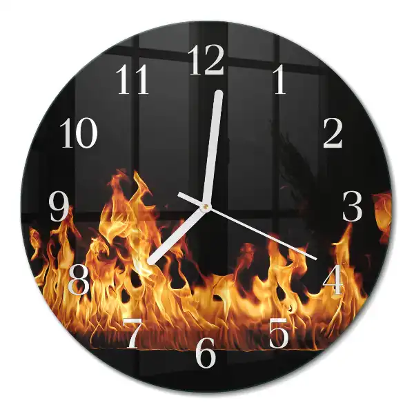 Orologio rotondo in vetro Fuoco