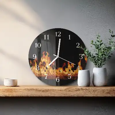 Orologio rotondo in vetro Fuoco