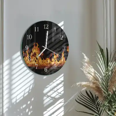 Orologio rotondo in vetro Fuoco