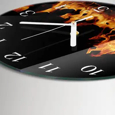 Orologio rotondo in vetro Fuoco