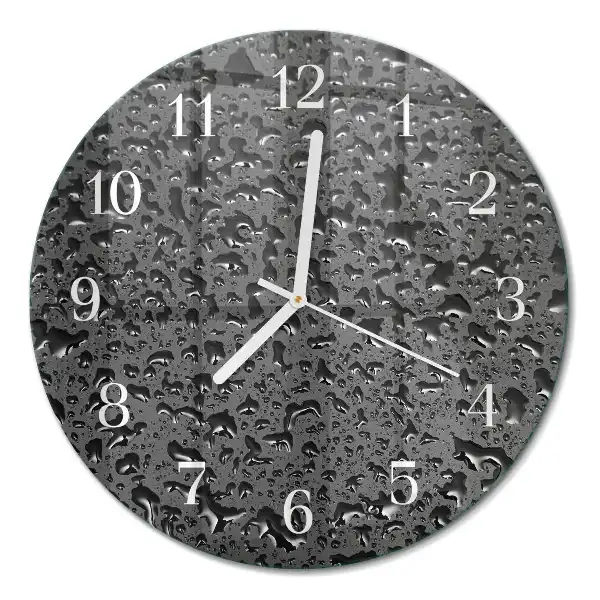 Rotondo orologio in vetro decorativo Gocce d'acqua