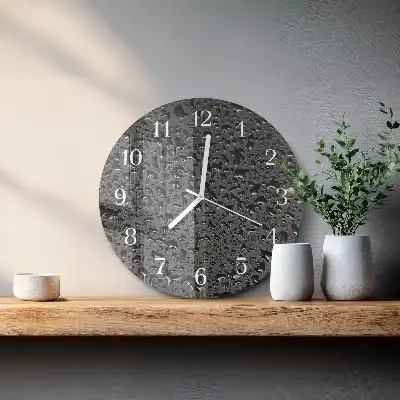 Rotondo orologio in vetro decorativo Gocce d'acqua