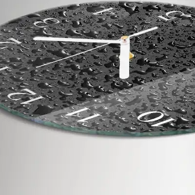 Rotondo orologio in vetro decorativo Gocce d'acqua
