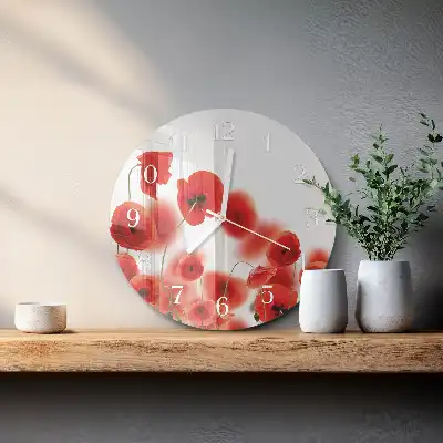 Rotondo orologio da parete Papaveri