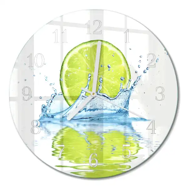 Orologio rotondo in vetro Acqua con lime