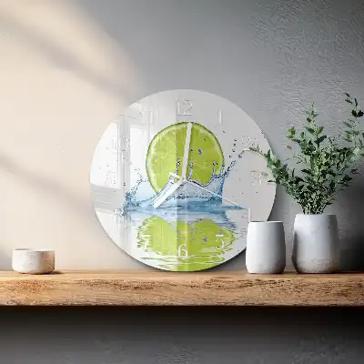 Orologio rotondo in vetro Acqua con lime