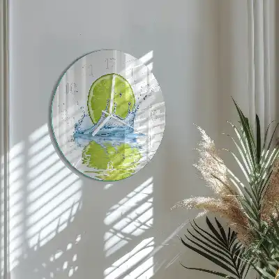 Orologio rotondo in vetro Acqua con lime