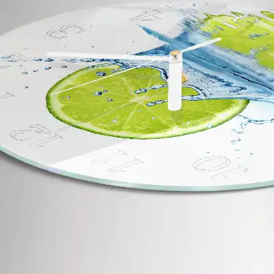 Orologio rotondo in vetro Acqua con lime