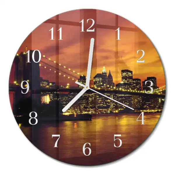 Rotondo orologio in vetro decorativo Ponte orizzontale