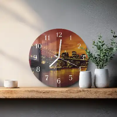 Rotondo orologio in vetro decorativo Ponte orizzontale