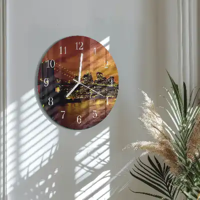 Rotondo orologio in vetro decorativo Ponte orizzontale