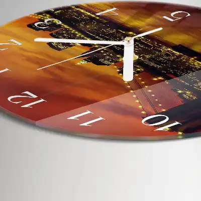 Rotondo orologio in vetro decorativo Ponte orizzontale