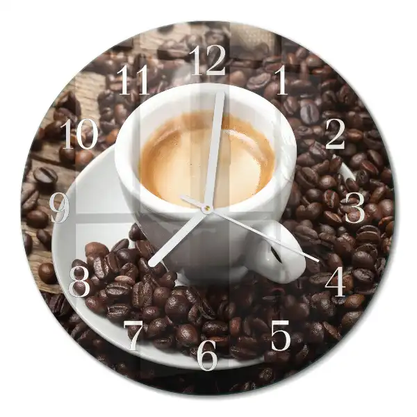 Rotondo orologio Una tazza di caffè