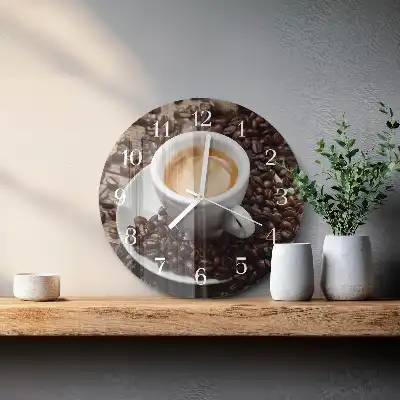 Rotondo orologio Una tazza di caffè