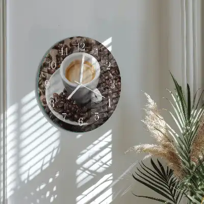 Rotondo orologio Una tazza di caffè