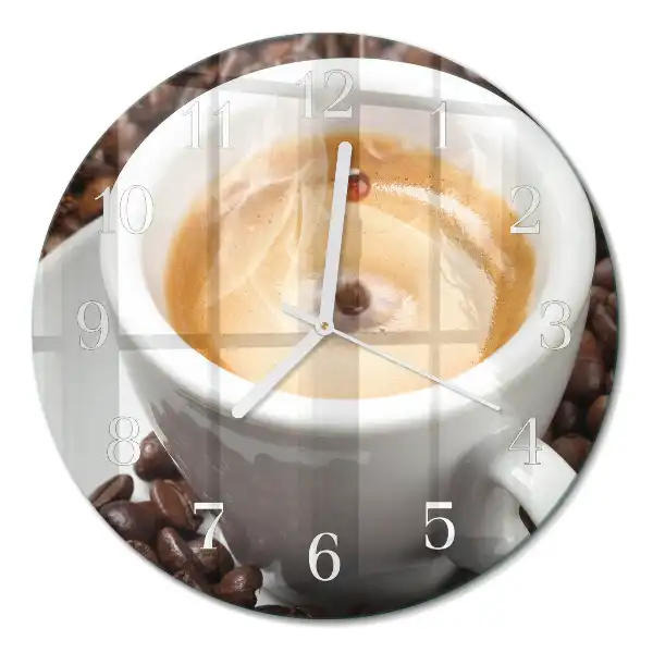 Rotondo orologio da parete Una tazza di caffè