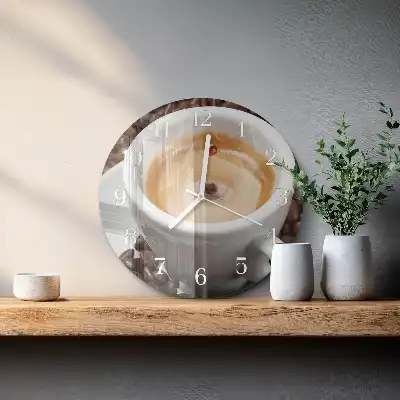 Rotondo orologio da parete Una tazza di caffè
