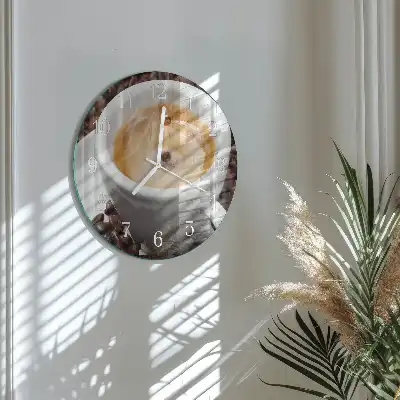 Rotondo orologio da parete Una tazza di caffè