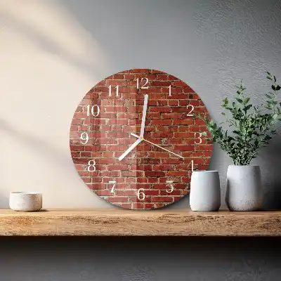 Orologio rotondo in vetro Muro di mattoni