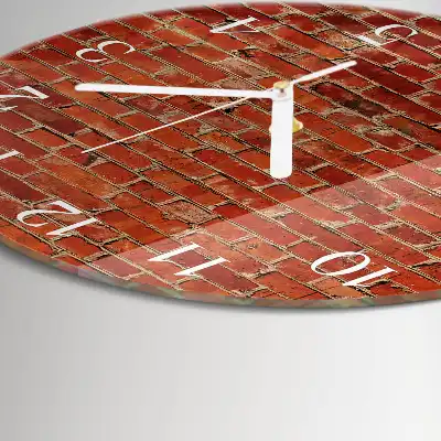 Orologio rotondo in vetro Muro di mattoni