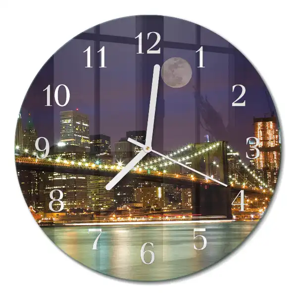 Rotondo orologio in vetro decorativo Ponte orizzontale