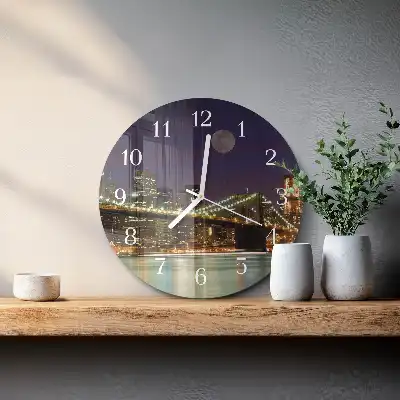 Rotondo orologio in vetro decorativo Ponte orizzontale