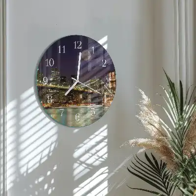 Rotondo orologio in vetro decorativo Ponte orizzontale
