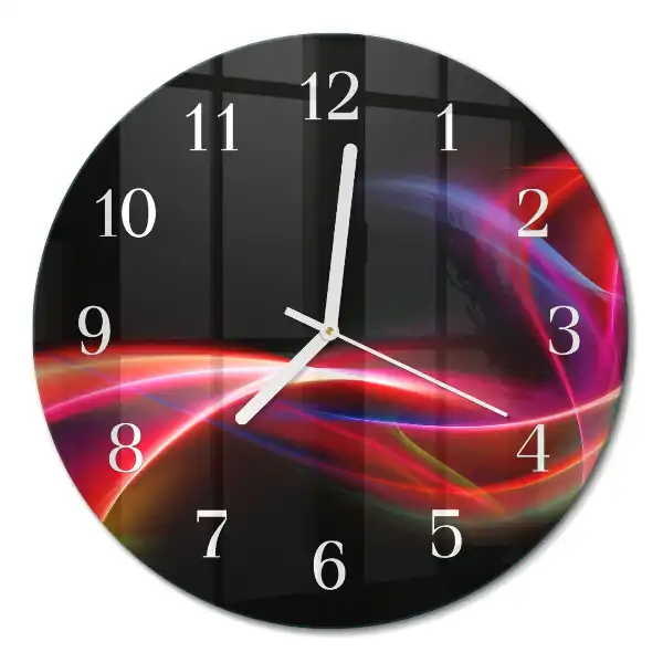 Rotondo orologio in vetro decorativo Linee astratte