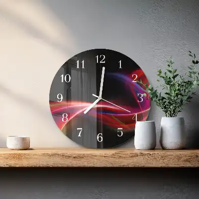 Rotondo orologio in vetro decorativo Linee astratte