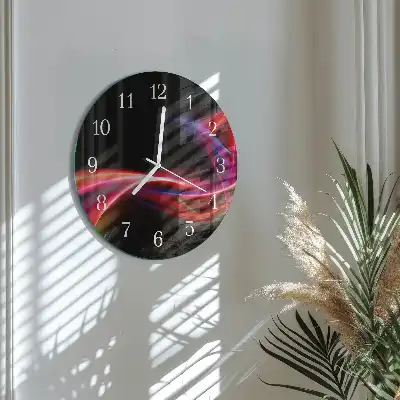 Rotondo orologio in vetro decorativo Linee astratte