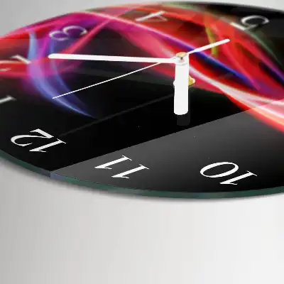 Rotondo orologio in vetro decorativo Linee astratte