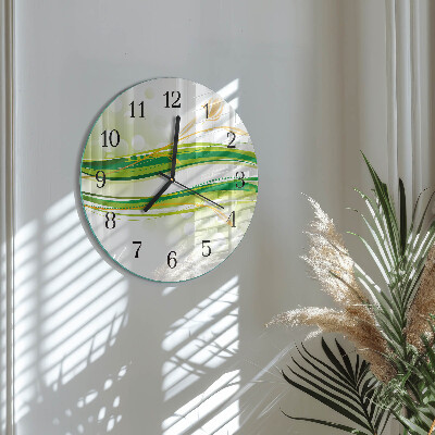 Rotondo orologio in vetro Linee astratte