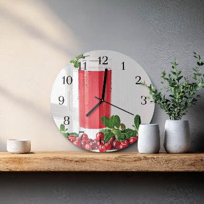 Rotondo orologio in vetro Mirtilli rossi