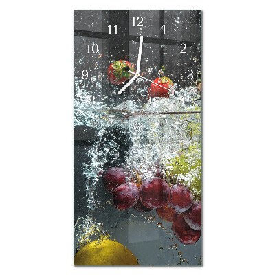 Verticale orologio in vetro Frutta